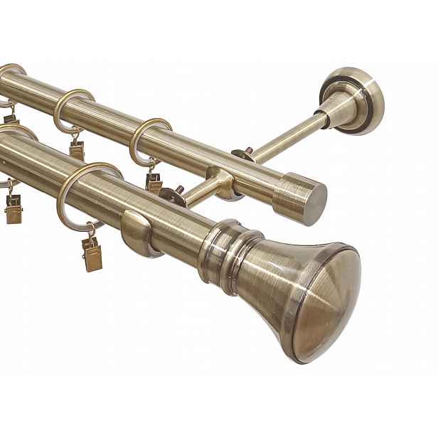 Dvojitá Garnýž kovová zlatá mix koncovek Imperia Deco 25+19 mm 120 cm