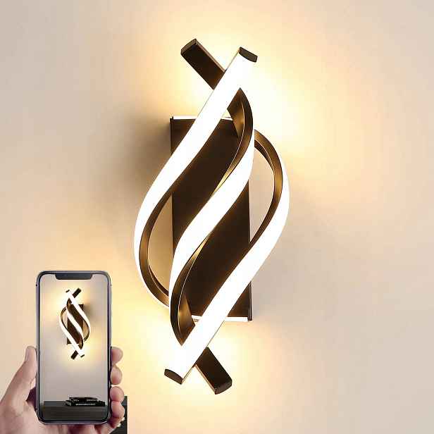 Led Nástěnná Lampa Do Ložnice, Obývacího Pokoje 22W 6000K, Černá