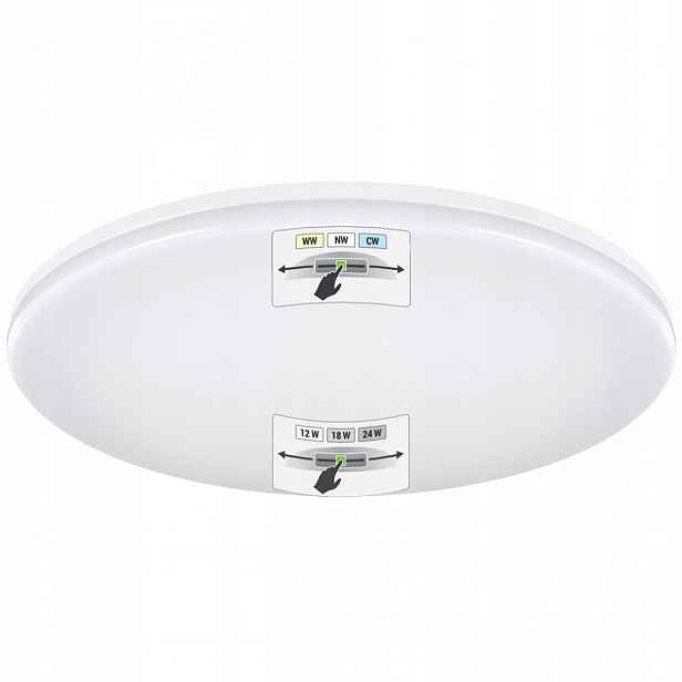 Lampa Do Koupelny Stropní Svítidlo Stropní Svítidlo Variabilní Výkon 12W 18W 24W Cct Led Bílá