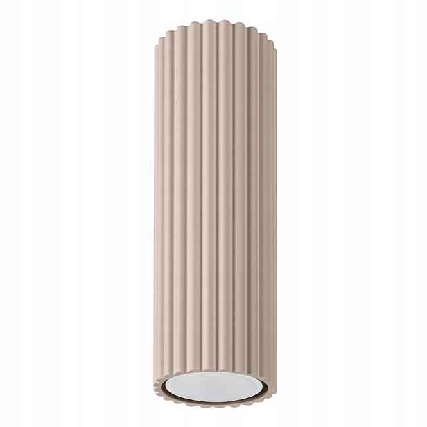 Sollux stropní spot taupe kulatý vroubkovaný tubus 20 cm 1xGU10 10W Karbon