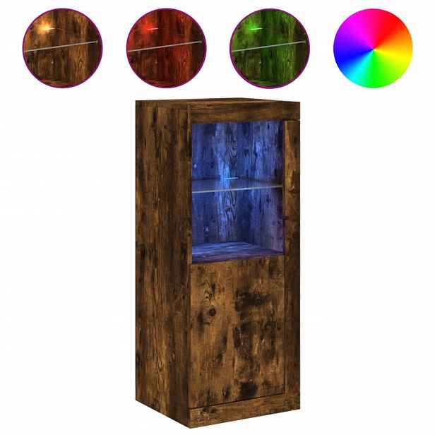 vidaXL Příborník s LED osvětlením kouřový dub 41 x 37 x 100 cm