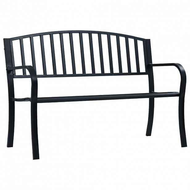 vidaXL Zahradní lavice černá 120 cm ocel