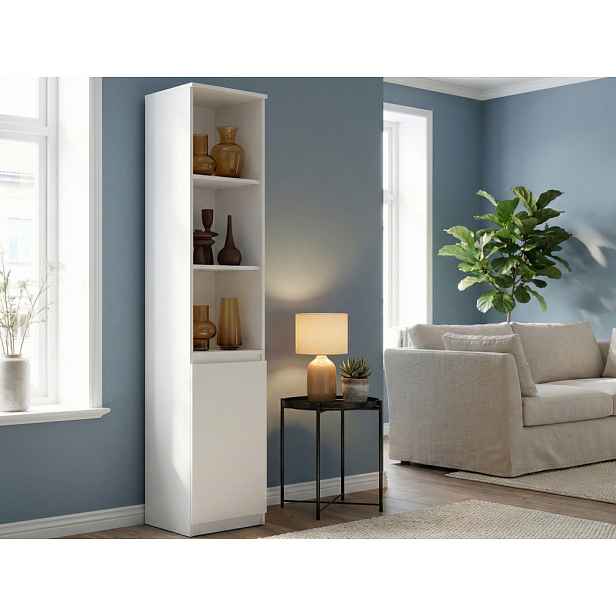 Regál s dvířky Carlos, bílý, šířka 40 cm