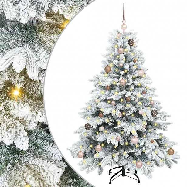 vidaXL Umělý vánoční stromeček s 150 LED diodami Bílá 150 cm PE a PVC