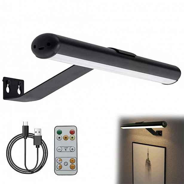 Bezdrátové Magnetické Led Nástěnné Svítidlo Lampka Nad Zrcadlo Obraz 32 cm Dálkový Ovladač