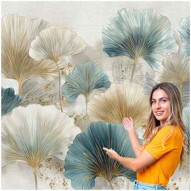 Fototapeta Obývací Pokoj Ložnice Ginkgo Listy Příroda Boho 392x260 MLN09W