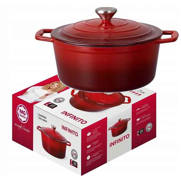 Hrnec Mg Home Infinito 25 CM Velký, Praktický, Červený