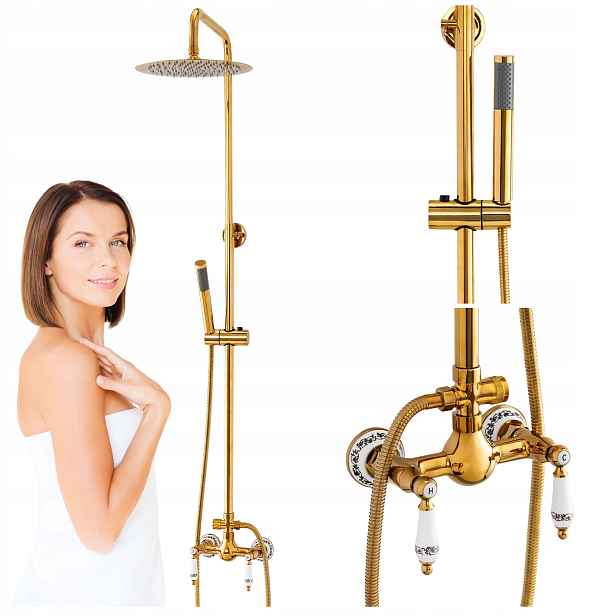 Sprchový Set Podomítkový Retro Paloma 1198G Zlatý