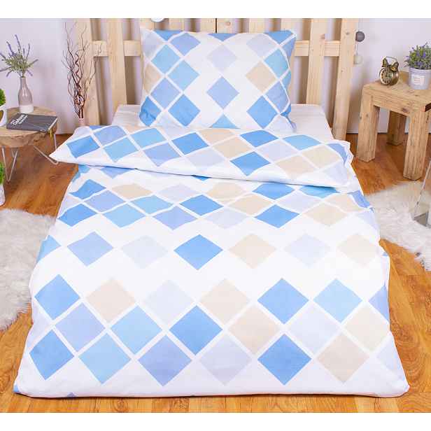 TP Polybavlna povlečení PREMIUM 140x200+70x90 - Kary modré