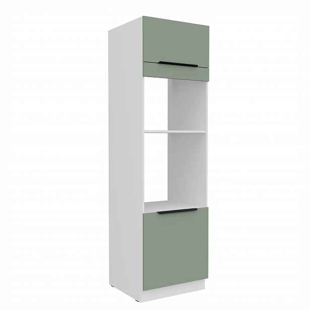 Vysoká skříňka pro vestavnou a mikrovlnou troubu Aria 60 DPM-210 2F Barva korpusu: Bílá, Barva dvířek: SA - Aquamarine AFM