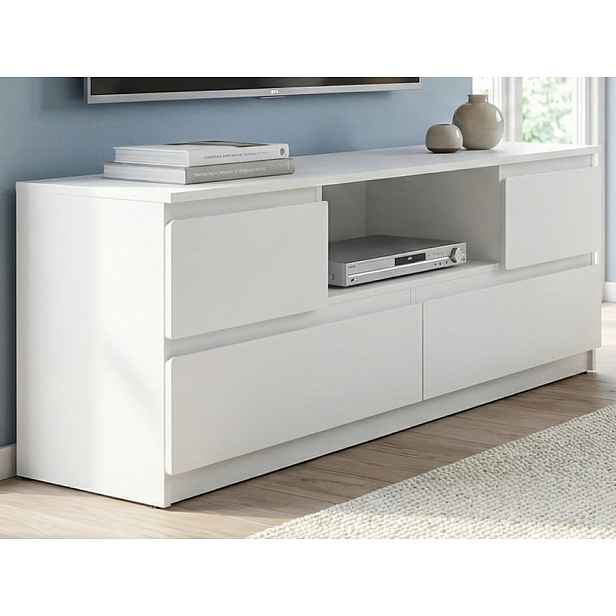 TV skříňka Carlos, bílá, šířka 140 cm