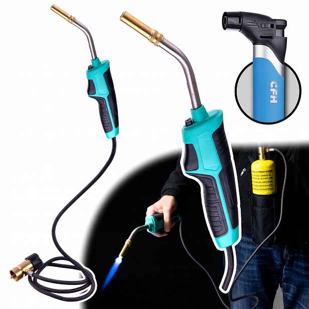 Plynový Hořák Mapp Propan Propylen Turbo Tryska Swirl Pájení Hadice 1,2 m Cfh