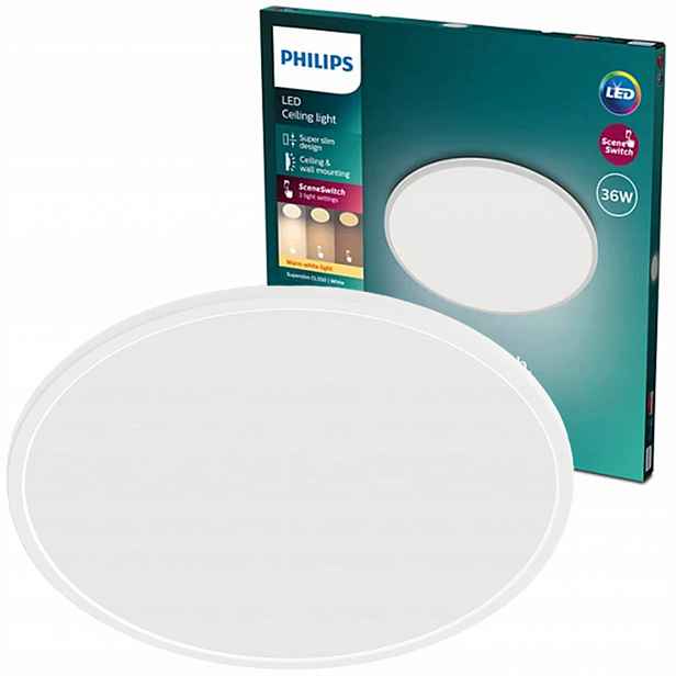 Stropní Svítidlo Led Stropní Svítidlo Na omítku 36W 55cm Stmívatelná Bílá Philips