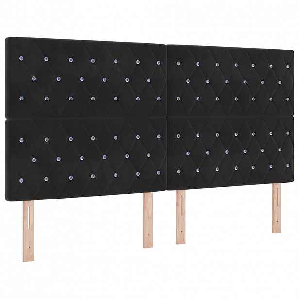 vidaXL LED hlavová deska s LED pásky s čelo Černý 180 cm samet