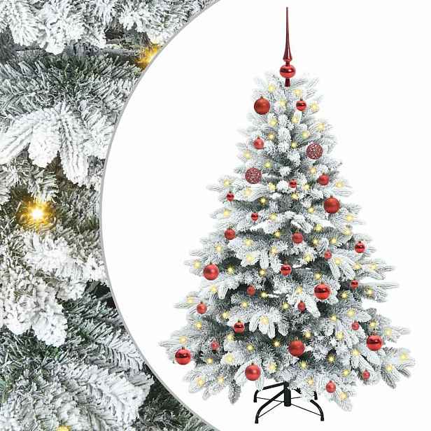vidaXL Umělý vánoční stromeček s 150 LED diodami Bílá 150 cm PE a PVC