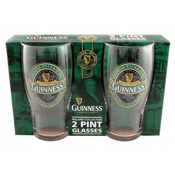 Guinness Irsko sklenice Pint 2ks Dárková Krabička A10