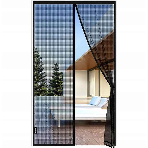 Moskytiéra na dveře 80x210 černá síť bez vrtání
