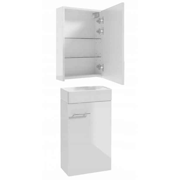 Sada koupelnová skříňka s umyvadlem 60x40 koupelnová skříňka se zrcadlem 40x60