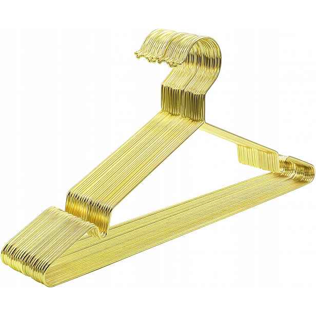 Věšáky Na Oblečení 20 Kusů Kov Zlaté 42 CM Protiskluzové