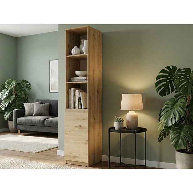 Regál s dvířky Carlos, dub artisan, šířka 40 cm