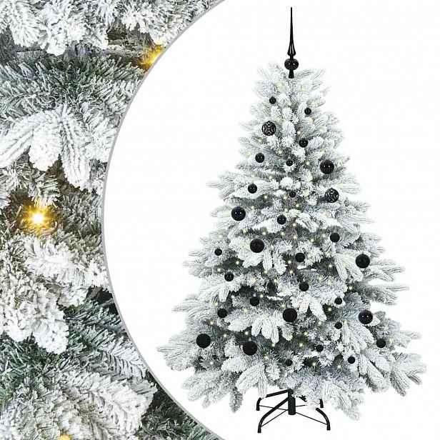vidaXL Umělý vánoční stromeček s 150 LED diodami Bílá 150 cm PE a PVC