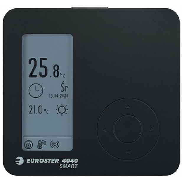Euroster Regulátor Teploty 4040 Smart, Černý