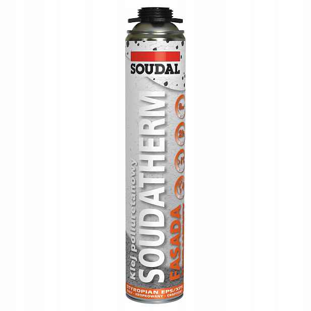 Lepidlo na polystyren, pěnové lepidlo Soudatherm Fasada 750 ml Xps Eps silné a výkonné