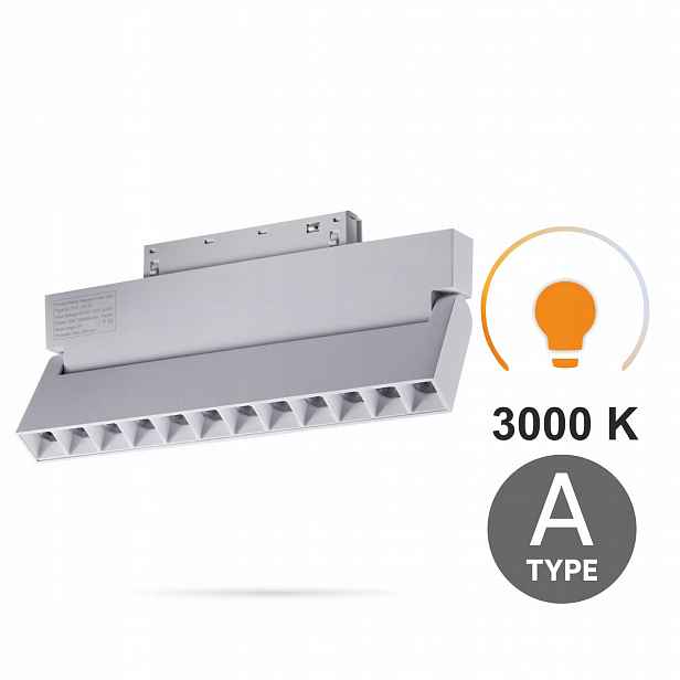 Lineární reflektor Bílý Led Nastavitelný 12W 3000K Typ A Smart Track 48VDC