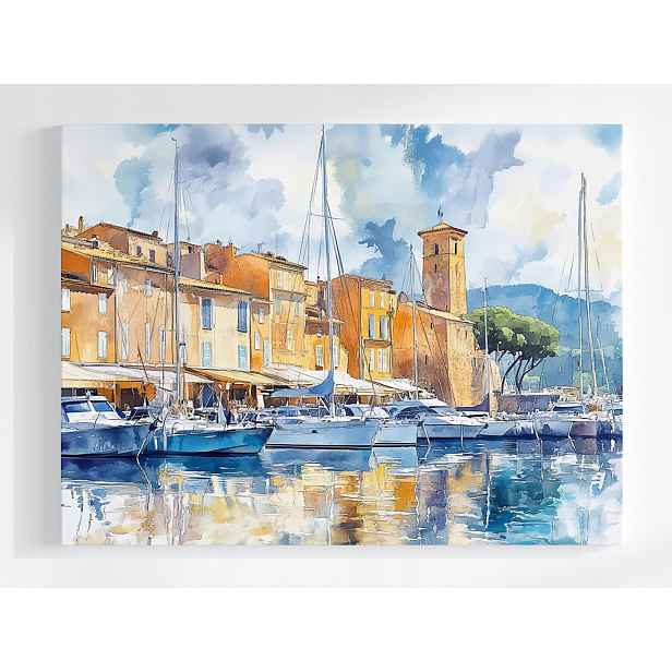 Plakát Azurové Pobřeží Saint Tropez Marina Jachty 100x75