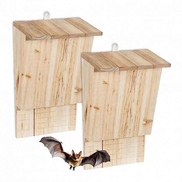 Relaxdays BUDKA Přírodní 2ks-Set jedlové dřevo 34x22,5x13 cm