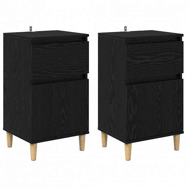 vidaXL Noční skříňka 2 ks Černý dub 40 x 35 x 70 cm Kompozitní dřevo