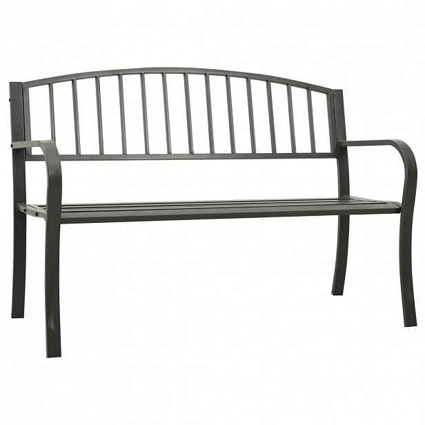 vidaXL Zahradní lavice šedá 120 cm ocel