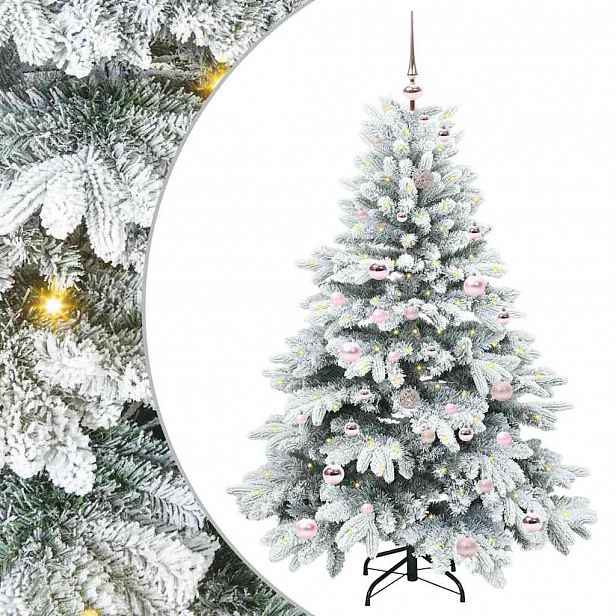 vidaXL Umělý vánoční stromeček s 150 LED diodami Bílá 150 cm PE a PVC