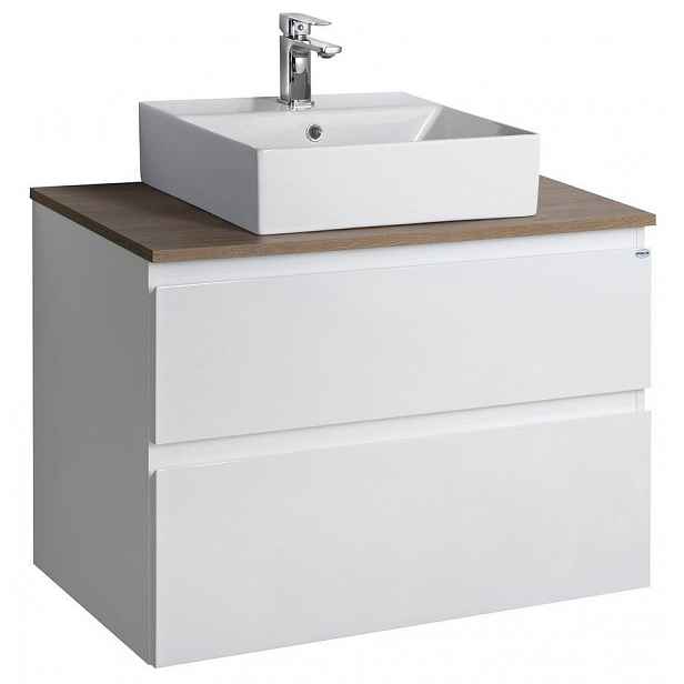 AQUALINE - ALTAIR sestava koupelnového nábytku, š. 87,1 cm, bílá/dub emporio AI290-01