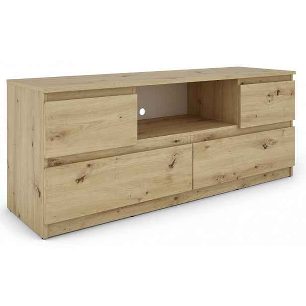 TV skříňka Carlos, dub artisan, šířka 140 cm