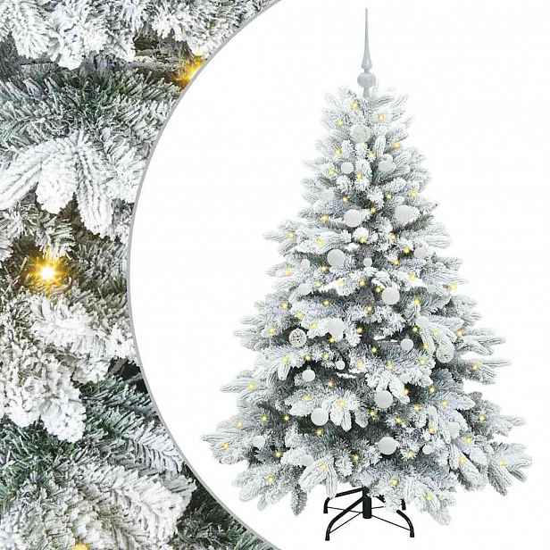 vidaXL Umělý vánoční stromeček s 150 LED diodami Bílá 150 cm PE a PVC