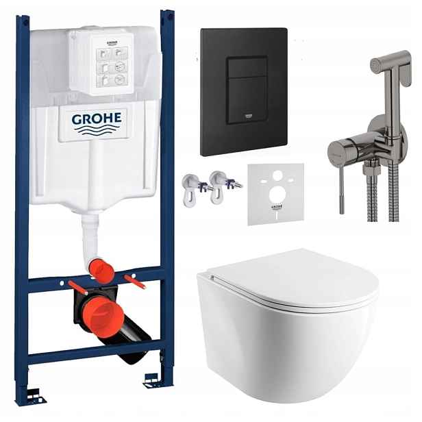 Wc Set Stelaz Grohe Wc Mísa Omnires Tlačítko baterie grafit