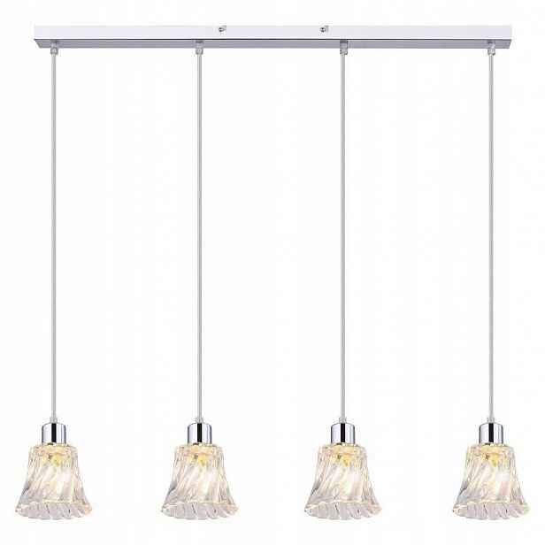 Chromovaná klasická závěsná lampa do jídelny