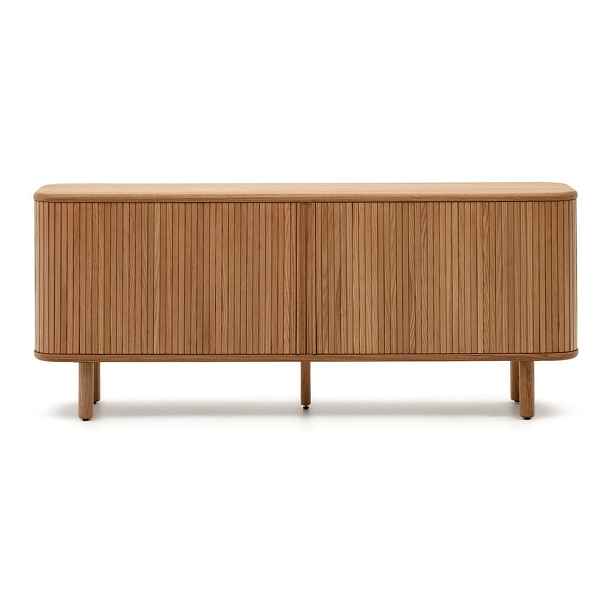 Komoda v dekoru jasanu s posuvnými dveřmi v přírodní barvě 180x75,5x40 cm Mailen – Kave Home