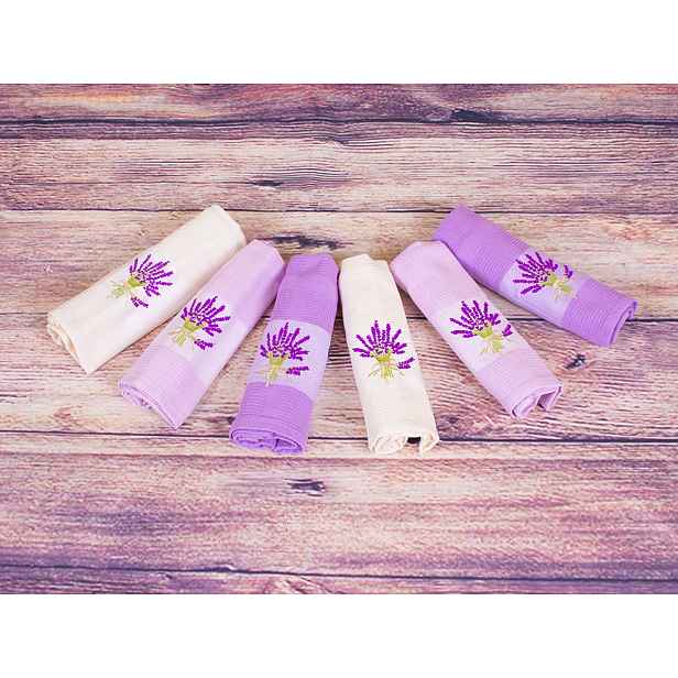 Lavender dárkový set - vaflové utěrky 6ks