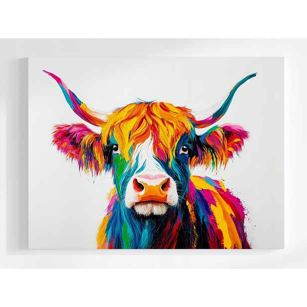 Plakát Grafika Kráva Highland Skotsko Pop Art Boho 100x75