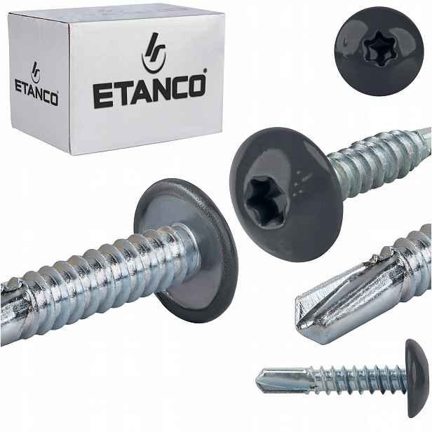 Šrouby do kovu Torx 5 mm 5,5 x 25 mm Ral 7016 500 ks Etanco GT5 Ph