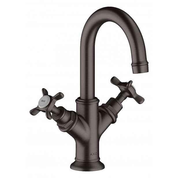 Axor Montreux - Umyvadlová baterie s výpustí, EcoSmart, kartáčovaný černý chrom 16505340