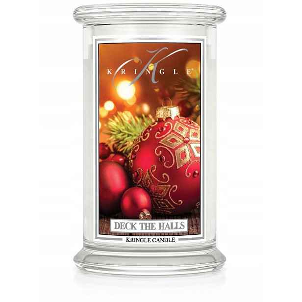Deck The Halls – Kringle Candle – velká vonná svíčka (623 g) s 2 knoty
