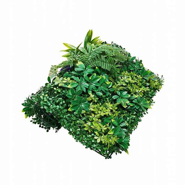 Umělá rostlinná stěna 8 ks prémiová zelená 50 x 50 cm živý plot sada