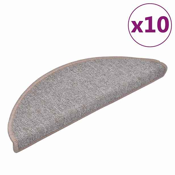 vidaXL Rohožky na schody 10 ks 65 x 24 x 4 cm Světle hnědá