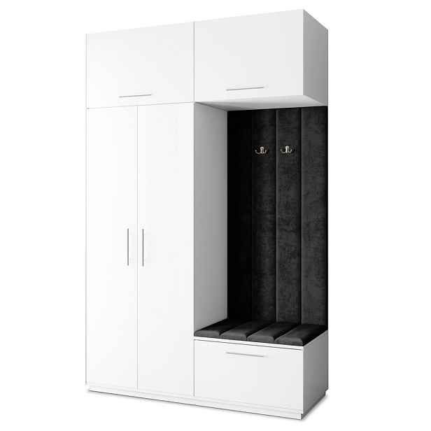 MASSENO MODERNÍ PŘEDSÍŇOVÁ SKŘÍŇ REMA, 150/240/60 cm, bílá
