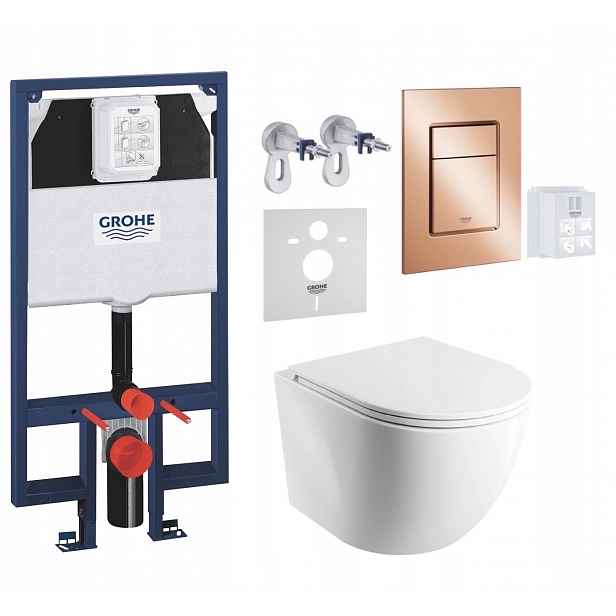 7v1 Sada Wc, Stelaz Grohe Slim Wc Mísa Omnires Mat Tornado Tlačítko