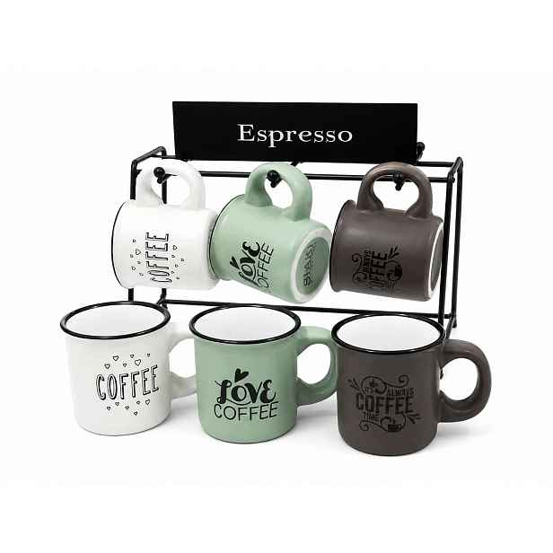 Coffee hrnky se stojánkem 6x110ml