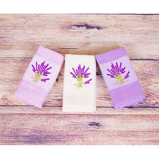 Lavender dárkový set - vaflové utěrky 3ks